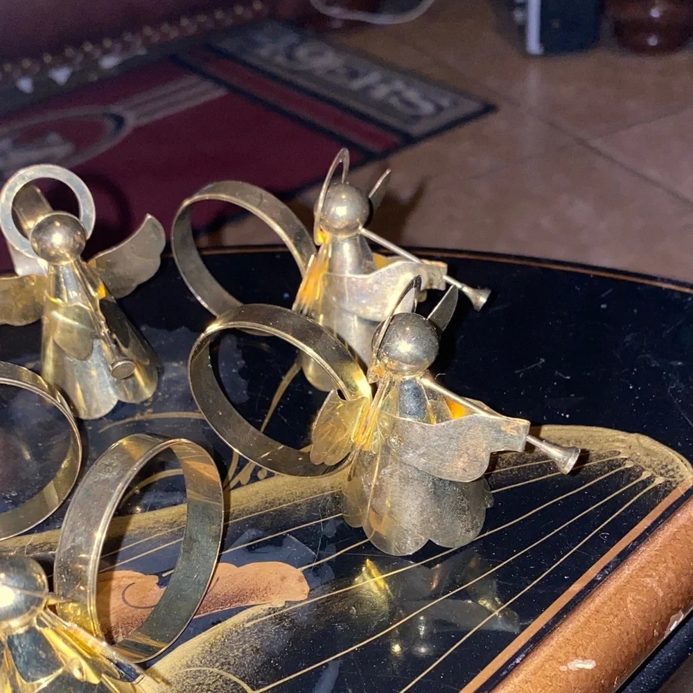 Gold Angel Napkin Rings Set of 6